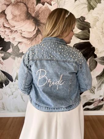 Charlotte's Style Classic Pearl Studded Jean Jacket with Bride Embroidery #0 default thumbnail
